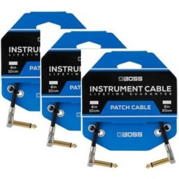 Boss BPC-4-3 Cabo Audio Patch Jack mono 10cm (Pack 3 Cabos) para Pedalboards Garantia Vitalícia