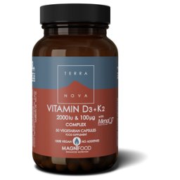TerraNova Suplemento Vitamina D3 e K2 Complex 50 cápsulas