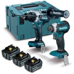 Kit Combo Aparafusadora de Impacto + Berbequim 18V 5,0Ah BL Makita DLX2418TJ