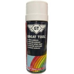 Spray de Tinta Acrílica 400ml RAL9010 Branco Opaco Great Tool QUPI9010O