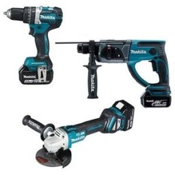 Kit Combo 18V DGA513 + DHP484 + DHR202 Makita DLX3093TJ