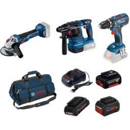 Kit 3 Máquinas GSR 18V-28 + GWS 18V-10 + GBH 18V-26 + Bateria 18V Bosch