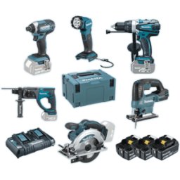 Kit Combo de 6 Máquinas 18V Profissional Makita DHP458PRO2