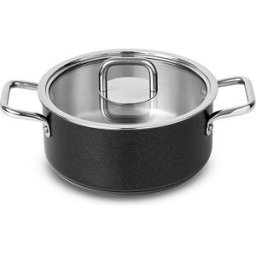 CAÇAROLA SILAMPOS C/ASAS 20 COMFORT GLASS BLACK