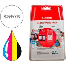 Pack 2 Tinteiros Photo PG-545XL + CL564XL + 50 Folhas Pixma MG2450/2550 - CANON
