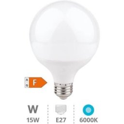 AIGOSTAR Lampada LED E27 C5 G95 220V 15W Branco F. 6000K 1500Lm
