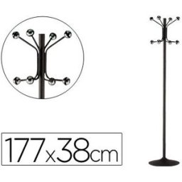 Cabide Sie c/ Pe Metalico Preto c/ 8 Suportes 177x38 cm