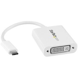 Adaptador Gráfico USB C Macho - DVI-I Fêmea FullHD CDP2DVIW Preto - STARTECH