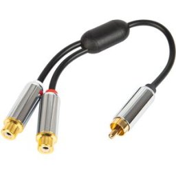 Cabo RCA Macho - 2x RCA Fêmea (15cm) - BLOW