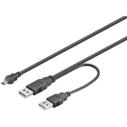 Cabo USB Duplo p/ Mini USB 5 Pinos (1 metro) - GOOBAY