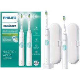 Pack 2x Escovas de Dentes Elétrica Sonicare ProtectiveClean 4300 - PHILIPS