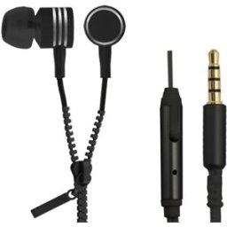 Auriculares Zipper c/ Microfone (Preto) - ESPERANZA