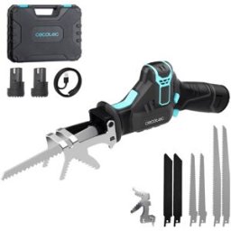 Serra de Sabre s/ Fios LongFlex 1200 Home&Garden c/ 2x Baterias 12V (Preto/Azul) - CECOTEC