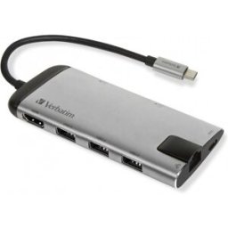 Hub USB C - MicroSD / HDMI / 3x USB A / RJ45 (Cinzento) - VERBATIM