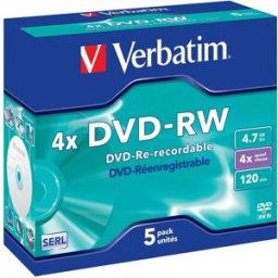 Pack 5x DVD-RW 4x 4.7GB - VERBATIM