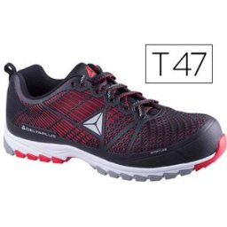 Sapatos De Seguranca Deltaplus De Poliuretano E Malha S1P Preto E Vermelho Formato 47 - FARU
