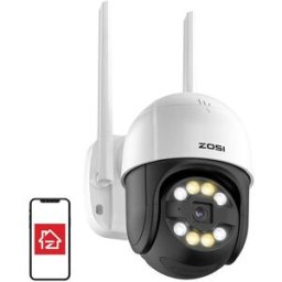 Câmara de Vigilância IP Exterior C289 WiFi Pan Tilt 3MP IP66 c/ Cartão MicroSD 32GB - ZOSI