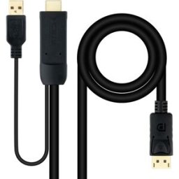 Cabo Conversor HDMI Macho - DisplayPort / USB-A Macho Preto (1.8 metros) - NANOCABLE