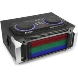 Consola de Som Portátil DJ 200W c/ USB/SD/BLUETOOTH e Efeitos LED (Preto) MDJ120 - FENTON