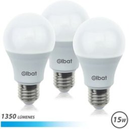 Pack 3x Lâmpadas LED A60 15W 1350LM E27 6500K - ELBAT