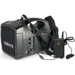 Coluna Amplificada Portátil 6,5" 30W RMS MP3/USB/BLUETOOTH c/ Microfone s/ Fios UHF (ST-012) - VONYX