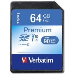 Cartão de Memória SDXC 64GB (Classe 10) - VERBATIM