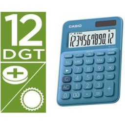 Calculadora Casio Ms-20Uc-Bu Secretaria 12 Digitos Tax +/- Cor Azul