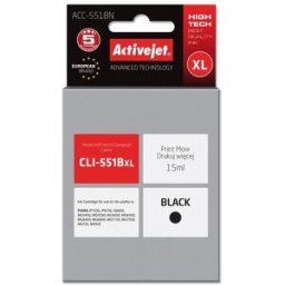Tinteiro Compatível CLI-551Bk Canon (Preto) - ACTIVEJET