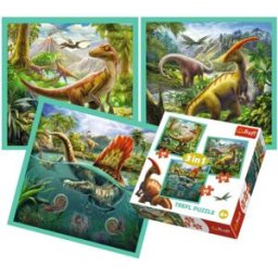 TREFL Puzzle 3 em 1 - Dinossauros