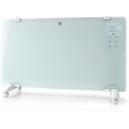 Aquecedor Convecção Inteligente Wi-Fi 2000W Vidro c/ Comando Chão/Parede SmartLife (Branco) - NEDIS