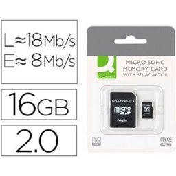 Cartão Memória MicroSD 16GB (CLASS 6) c/ Adaptador SD - Q-CONNECT