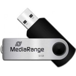 Pen Drive USB 2.0 32GB (Preto/Prateado) - MEDIARANGE