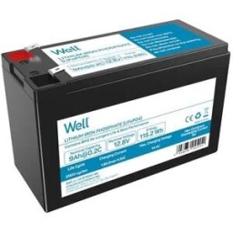 Bateria de Lítio LiFePO4 12,8V 9Ah 115,2Wh - WELL