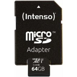 Cartão de Memória 64GB UHS-I Professional + Adaptador - INTENSO