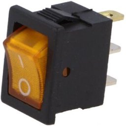 Interruptor DPST ON-OFF Luminoso 3 Ligações 15A / 12VDC - Laranja