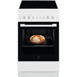Fogão Eléctrico Vitrocerâmico 4 Zonas + Forno Elétrico 60L LKR500066W (Preto/Branco) - ELECTROLUX