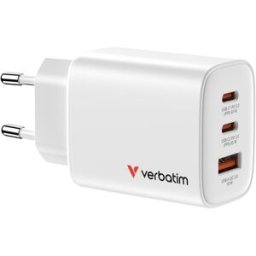 Carregador Universal Essentials 2x USB-C GaN 65W + 1x USB-A QC 3.0 - VERBATIM
