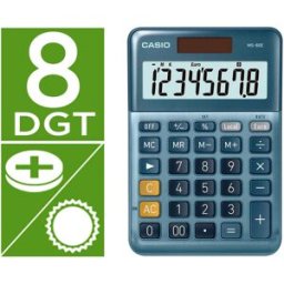 Calculadora MS-80E Secretária 8 Digitos TX +/- Tecla Duplo Zero (Azul) - CASIO