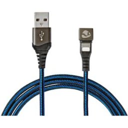 Cabo USB-A Macho - Apple Lightning 8-Pinos Macho Preto/Azul (1m) - NEDIS