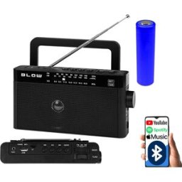 Rádio Portátil AM/FM Bluetooth RA9 (Preto) - BLOW