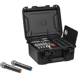 Mesa de Mistura Portátil em Mala ABS 6 Canais c/ 2 Microfones s/ Fios UHF (VMA106) - VONYX