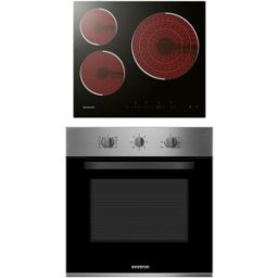 INFINITON Pack Forno Multifunções CB6516 65L + Placa Vitrocerâmica VIT35730 3 Zonas (Inox/Preto) - INIFINITON