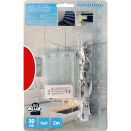 Fita 30 LEDs Flexíveis 2m c/ Interruptor (a pilhas) Vermelho - GRUNDIG