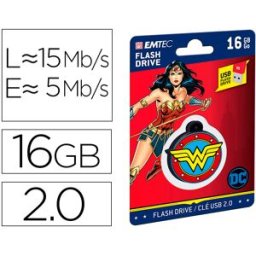 Pen Drive Usb Flash 16GB USB 2.0 Collector Wonder Woman - EMTEC
