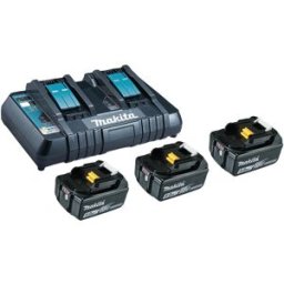 Kit Carregador Duplo c/ 3 Baterias 18V 5Ah (BL1850B) - MAKITA