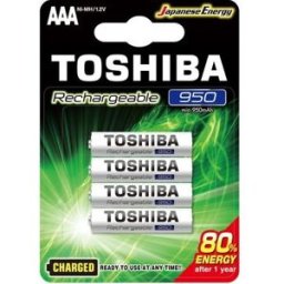 Pilha Recarregável 1,2V AAA Ni-Mh 950mAh - TOSHIBA