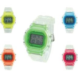 G&BTime Relógio LCD - Quadrado Translúcido RGB-79153 (Cores Sortidas) - GBTIME
