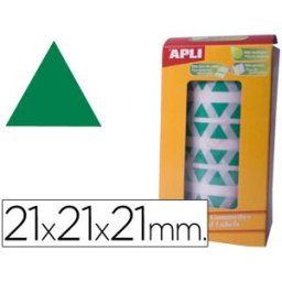 Etiquetas Auto Adesivas Apli Triangulares 21X21X21 mm Verde em Rolo