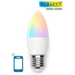AIGOSTAR Lampada Smart LED E27 C37 220V 7W RGB + Branco 3000K ~ 6500K Wi-Fi