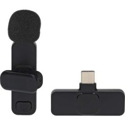 Microfone de Lapela s/ Fios USB-C (Preto) - NEDIS